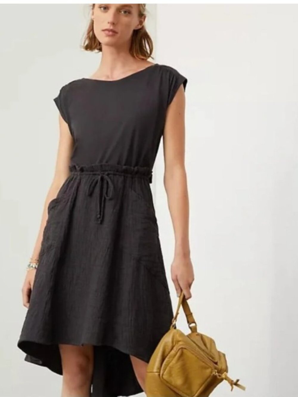 Anthropologie Daily Practice Everyday Tee Dress Dark Gray Sz Small
